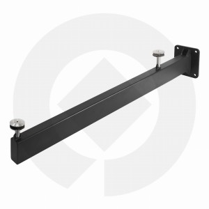 Wspornik podtynkowy pojedynczy daszka szklanego L1350 RAL 9005 AISI 304   